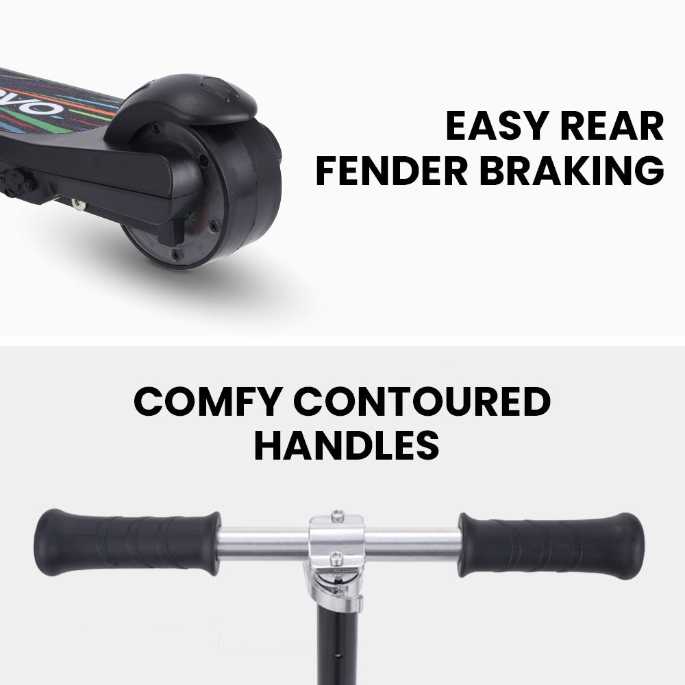 ROVO KIDS WhizKid Electric Scooter, Ages 5-11, Adjustable Height, Lithium Battery, Brushless Motor, Black