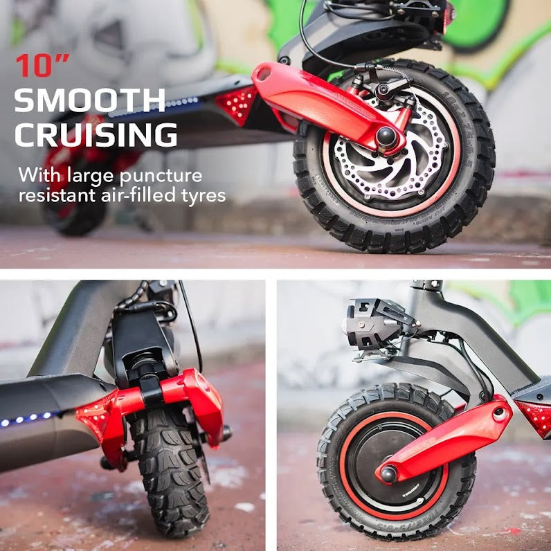 VALK Primal 9 Dual Motor 1600W Extreme Hill Climbing Range 60km 45km-h Black/Red