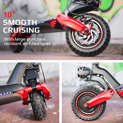 VALK Primal 9 Dual Motor 1600W Extreme Hill Climbing Range 60km 45km-h Black/Red