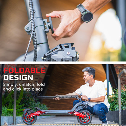 VALK Primal 9 Dual Motor 1600W Extreme Hill Climbing Range 60km 45km-h Black/Red