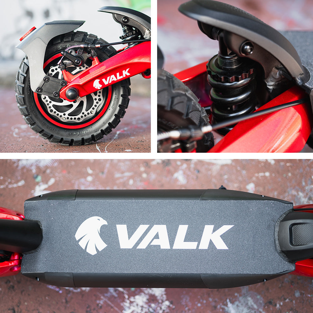 VALK Primal 9 Dual Motor 1600W Extreme Hill Climbing Range 60km 45km-h Black/Red