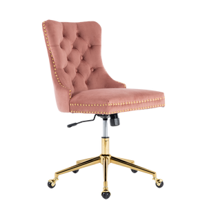 Velvet Home Office Chair- Pink