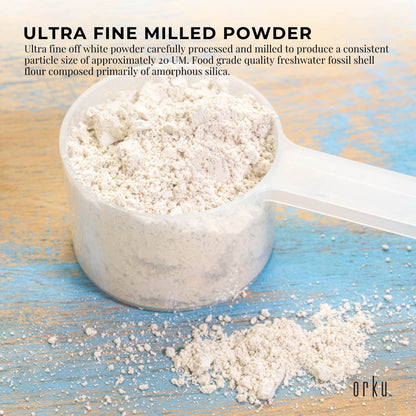 Orku 5Kg Fine Diatomaceous Earth - Food Grade FCC Fossil Shell Flour Powder