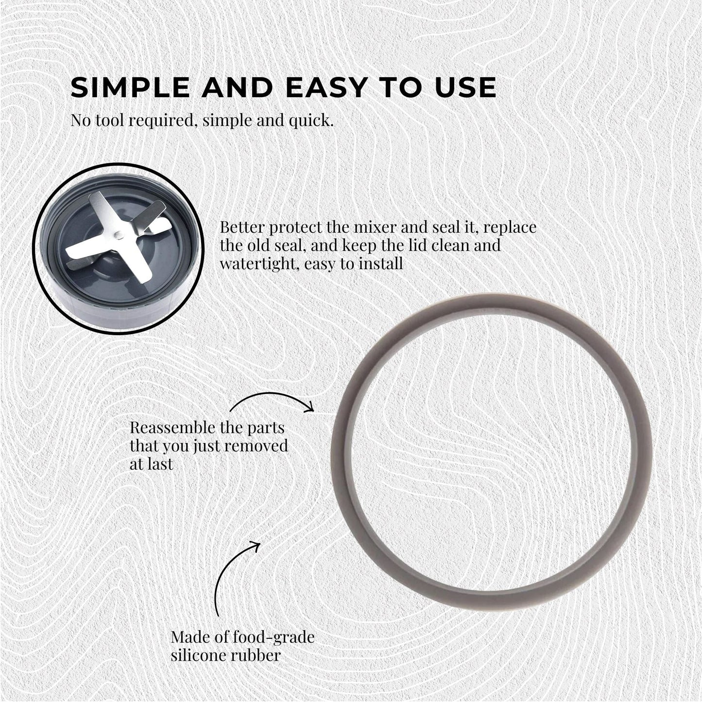 2x Grey Gasket Seal Ring Compatible with Nutribullet 600 900 1200W 90mm