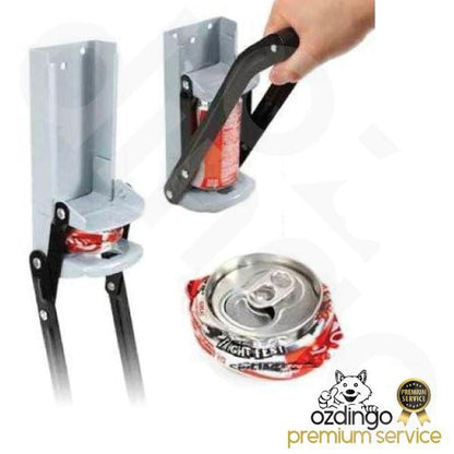 2x Aluminium Can Crusher - 16oz Beer Soda Smasher - Wall Mounted Bottle Opener