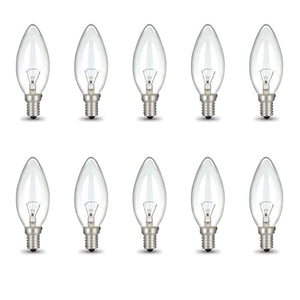 Bulk 10x E14 40W 220V Light Bulbs - C35 Candle Globe For Himalayan Salt Lamp