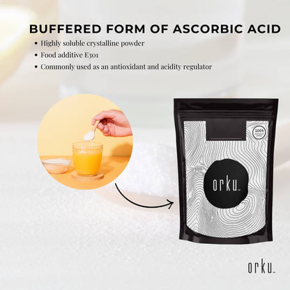 100g Sodium Ascorbate Powder - Vitamin C Buffered Pharmaceutical Ascorbic Acid