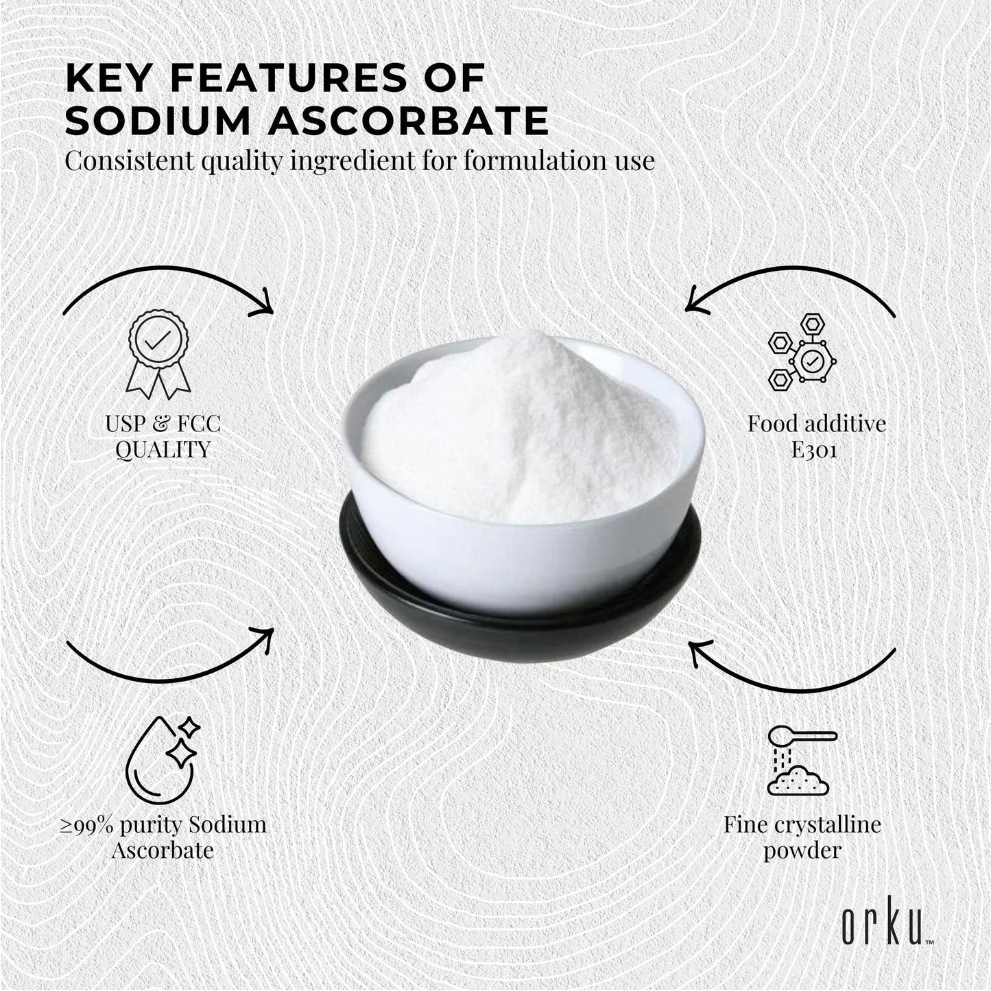 1.2Kg Sodium Ascorbate Powder - Tub Vitamin C Pharmaceutical Grade Ascorbic Acid