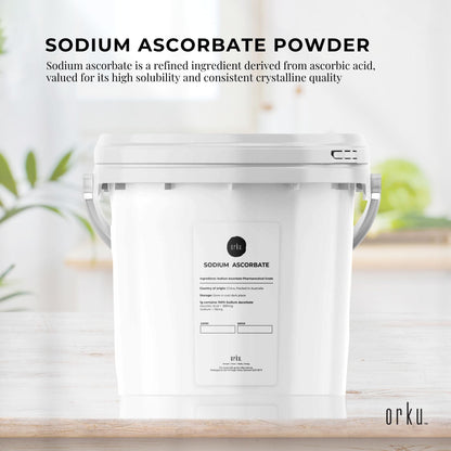 5Kg Sodium Ascorbate Powder Tub - Vitamin C Buffered Pharmaceutical Ascorbic Acid