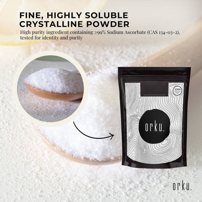 400g Sodium Ascorbate Powder - Vitamin C Buffered Pharmaceutical Ascorbic Acid