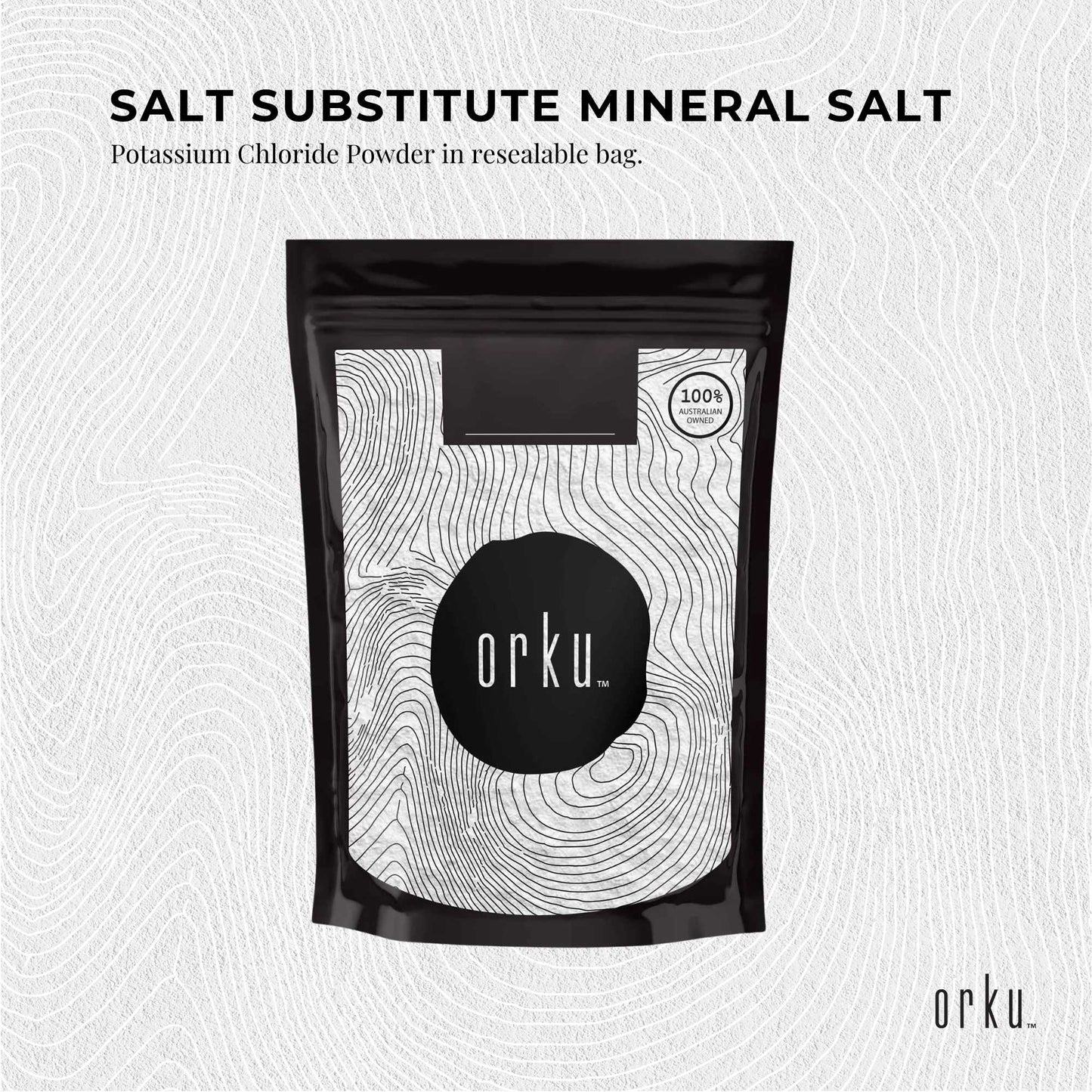 Orku 400g Potassium Chloride Powder (KCl) - Food Grade E508 Salt Substitute