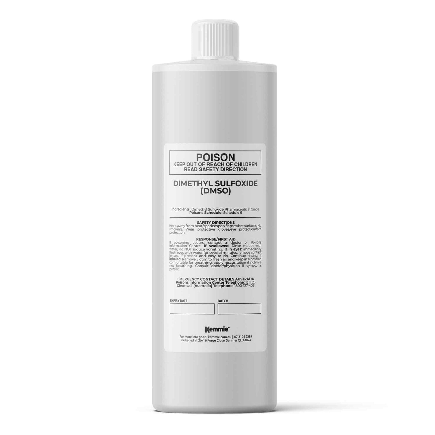 Kemmie 1L DMSO Liquid 99.9% Pure -  USP Grade Dimethyl Sulfoxide Solvent