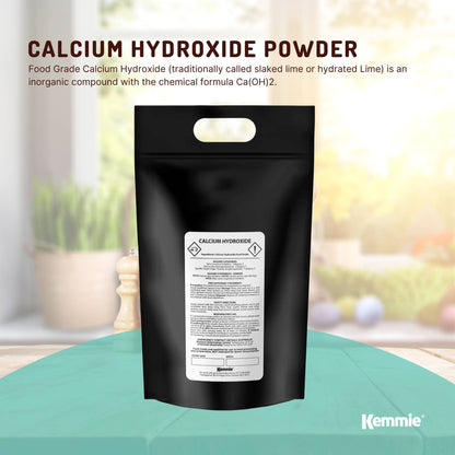 Kemmie Bulk 10Kg Calcium Hydroxide Powder - Food Grade Pickling Lime Slaked FCC