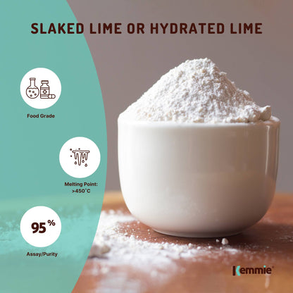 Kemmie Bulk 10Kg Calcium Hydroxide Powder - Food Grade Pickling Lime Slaked FCC