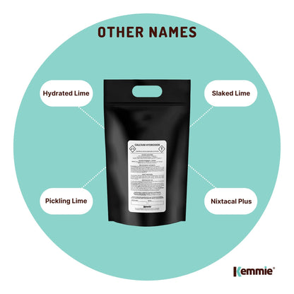 Kemmie Bulk 10Kg Calcium Hydroxide Powder - Food Grade Pickling Lime Slaked FCC