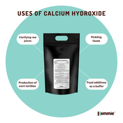 Kemmie Bulk 10Kg Calcium Hydroxide Powder - Food Grade Pickling Lime Slaked FCC