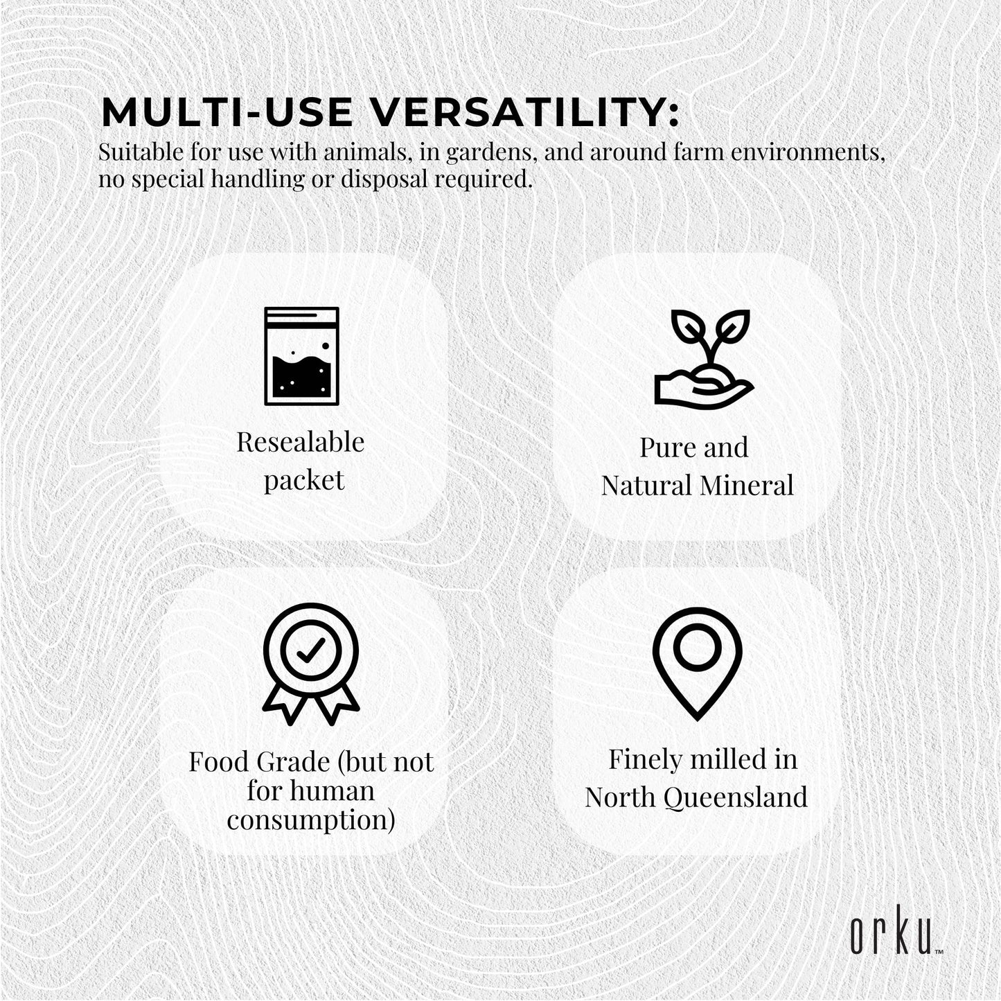 Orku 10Kg Fossil Shell Flour - Livestock Garden Diatomaceous Earth Bulk