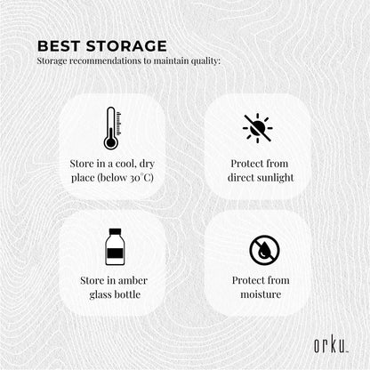 Orku 1L Organic Castor Oil - Hexane Free Cold Pressed