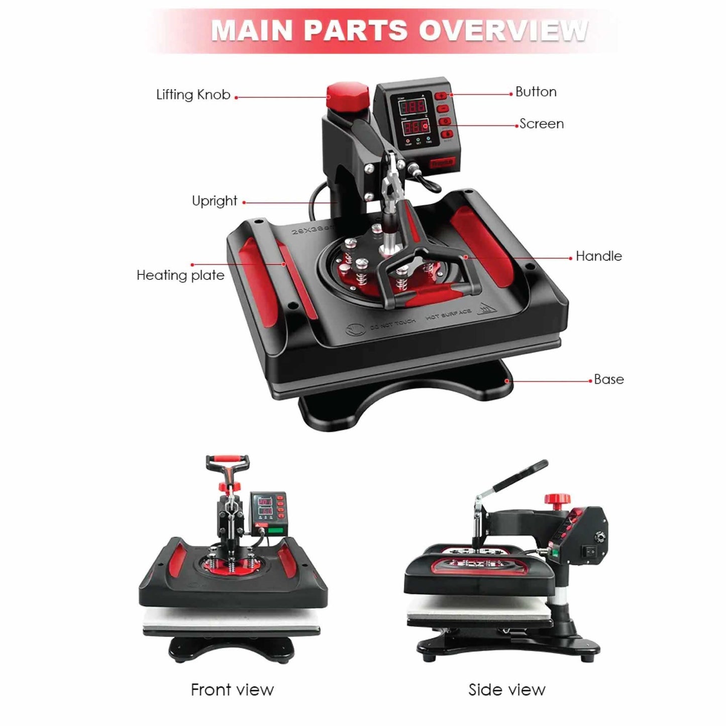 8-in-1 Combo Heat Press - DIY Hobby Craft Logo Transfer HVT Sublimation Printing