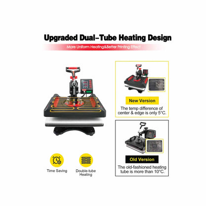 8-in-1 Combo Heat Press - DIY Hobby Craft Logo Transfer HVT Sublimation Printing