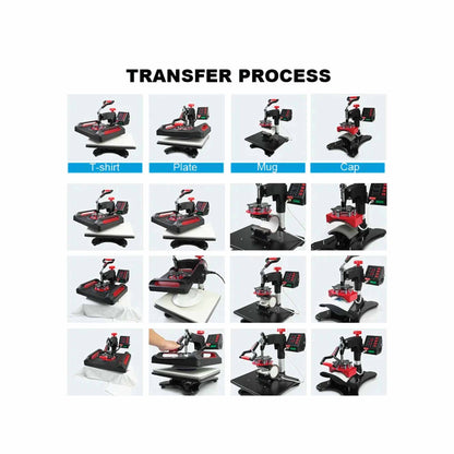 8-in-1 Combo Heat Press - DIY Hobby Craft Logo Transfer HVT Sublimation Printing