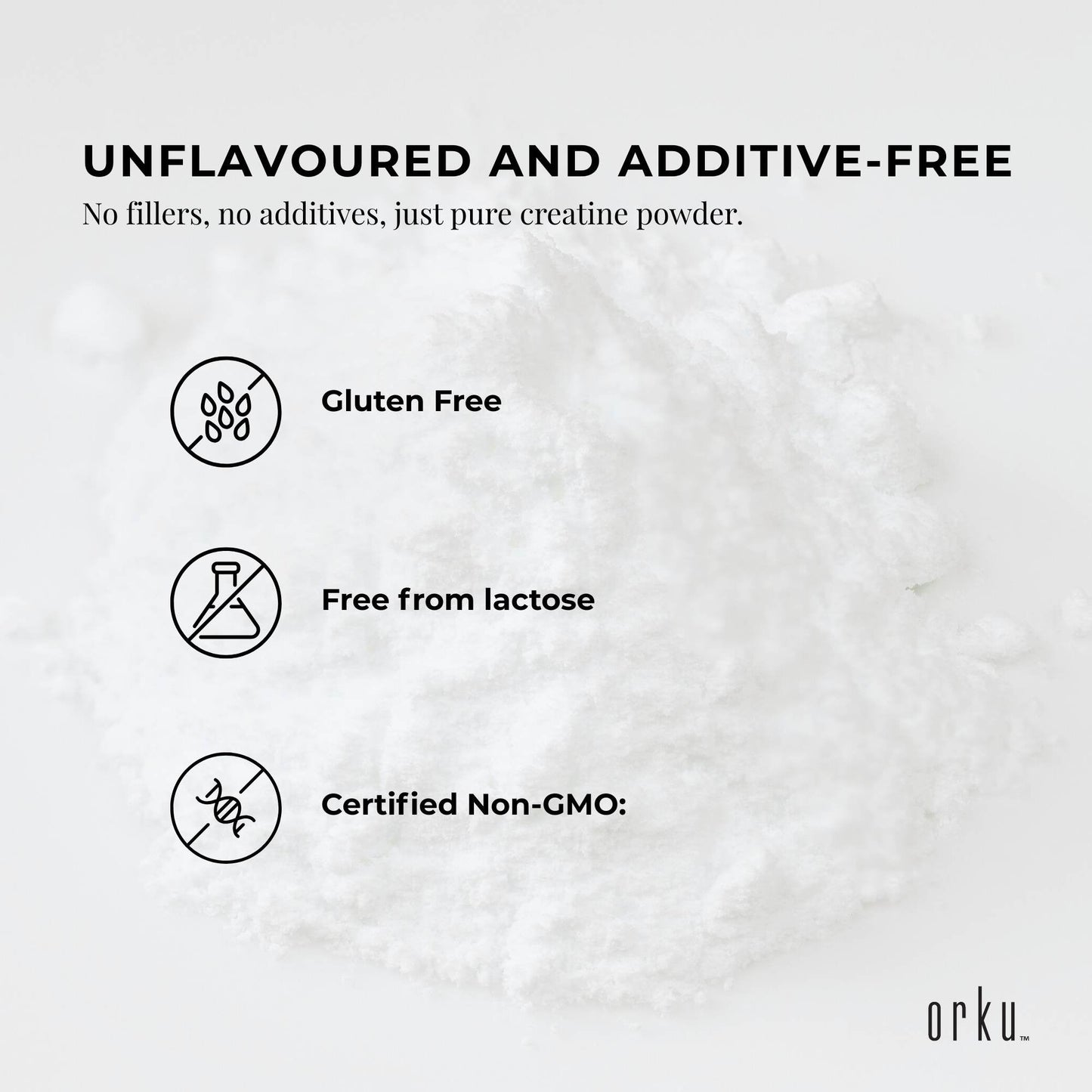 Orku 100g Creatine Monohydrate Powder - 200 Mesh Micronised | 99.9% Purity