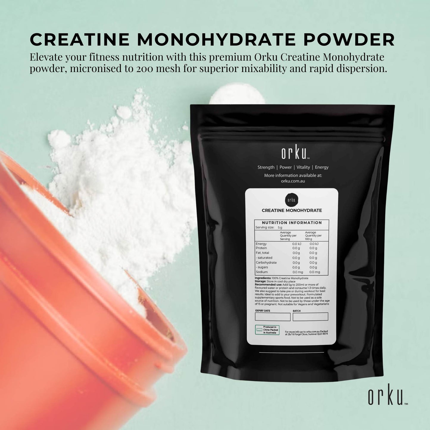 2Kg Creatine Monohydrate Powder - Micronised Pure Protein Supplement