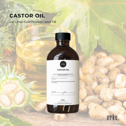 Orku 100ml Castor Oil - Hexane Free Cold Pressed Virgin