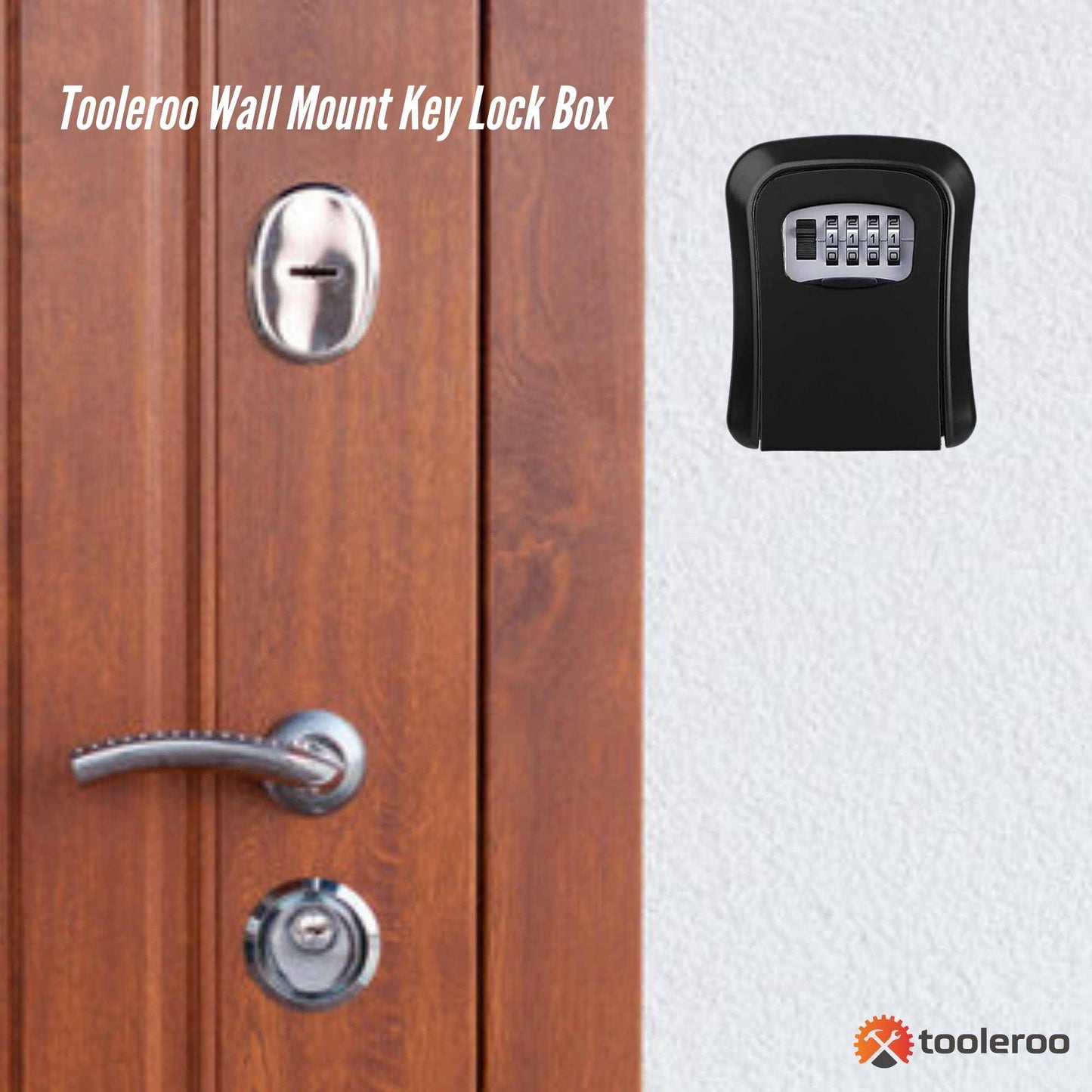Tooleroo Wall Mount Key Lock Box – 4-Digit Safe Weatherproof Secure Storage