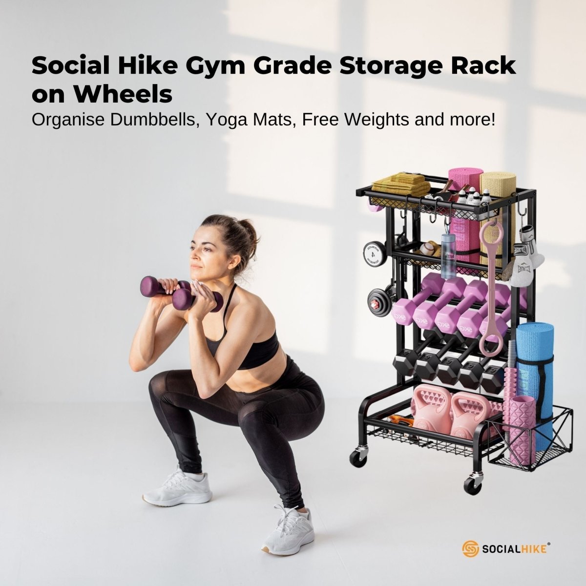 Gym Equipment Storage Rack on Wheels - Factory Direct Shop