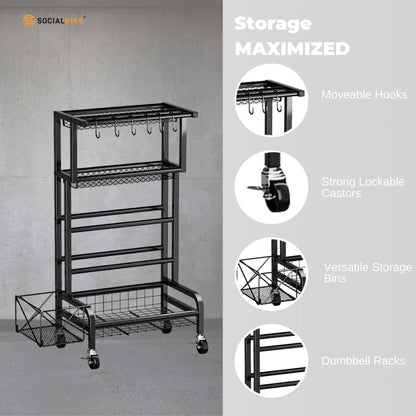 Gym Equipment Storage Rack on Wheels - Factory Direct Shop