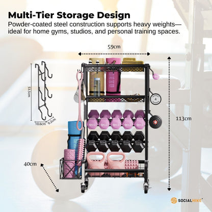 Gym Equipment Storage Rack on Wheels - Factory Direct Shop