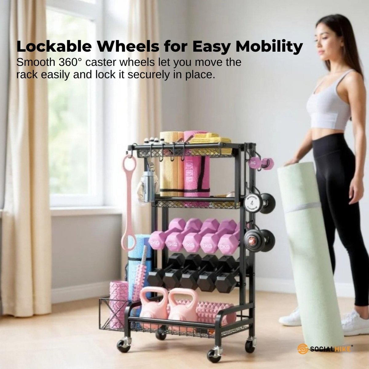 Gym Equipment Storage Rack on Wheels - Factory Direct Shop