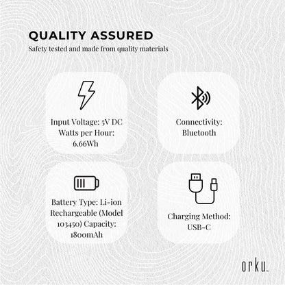 Orku Rechargeable Eye Massager – Vibration Heat Pressure Therapy with Bluetooth