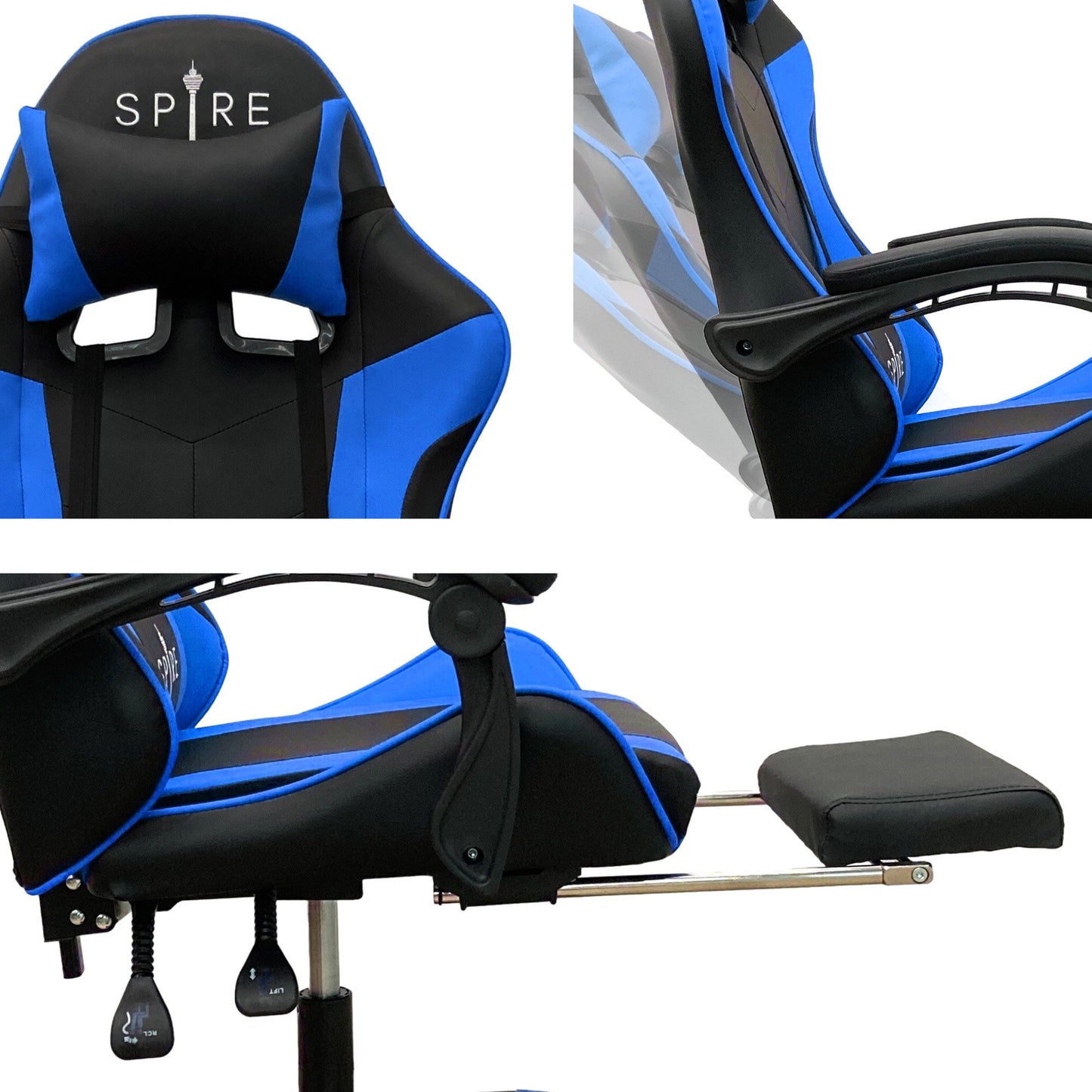Intex Gaming Chair Spire Zinc Blue- Black