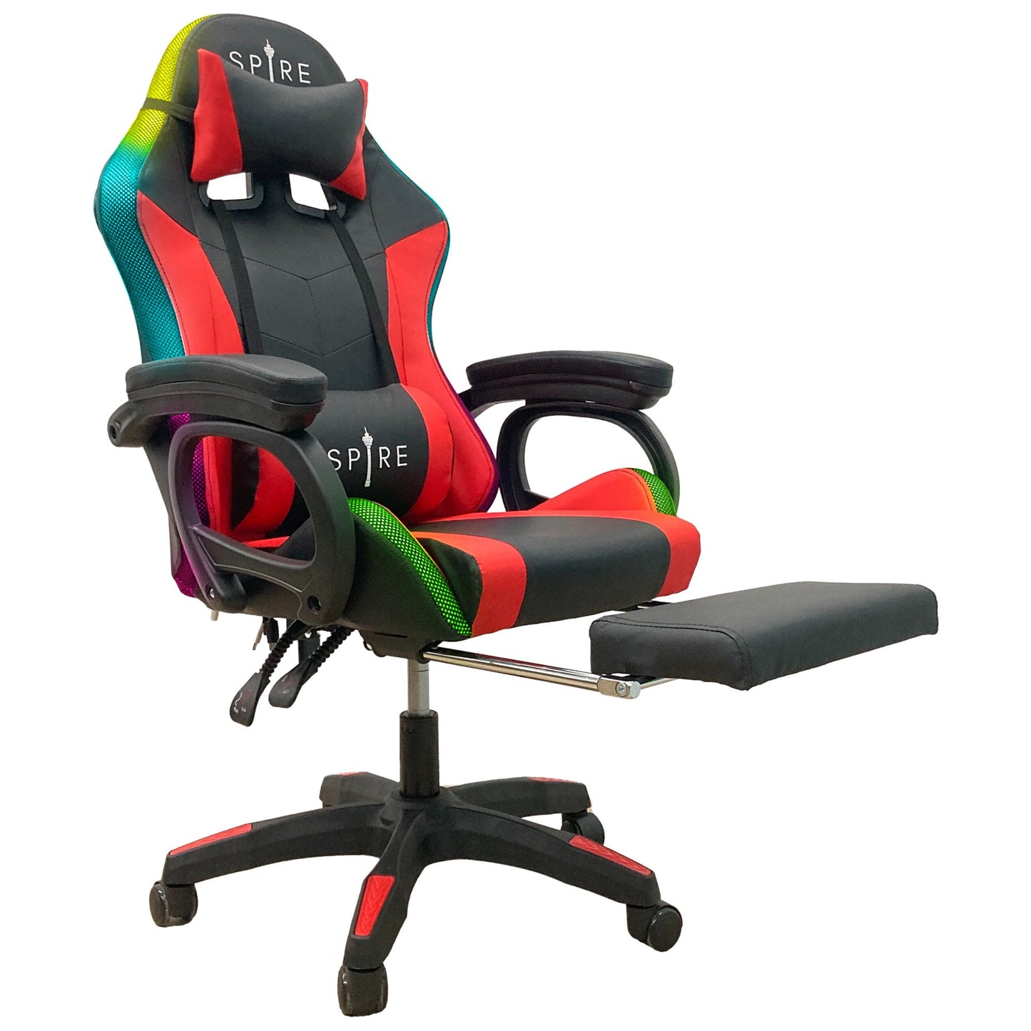 Intex Gaming Chair Spire Onyx with Led Massage - Red And Black