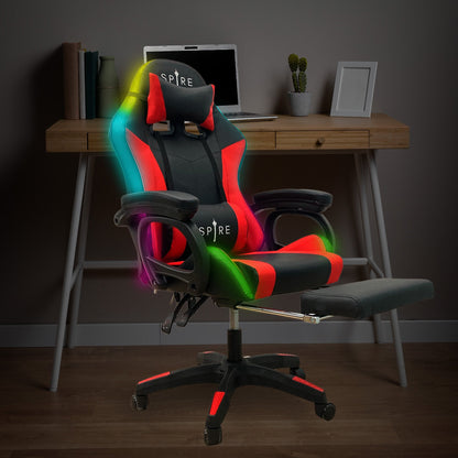 Intex Gaming Chair Spire Onyx with Led Massage - Red And Black