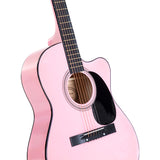 Karrera Acoustic Cutaway 40in Guitar - Pink