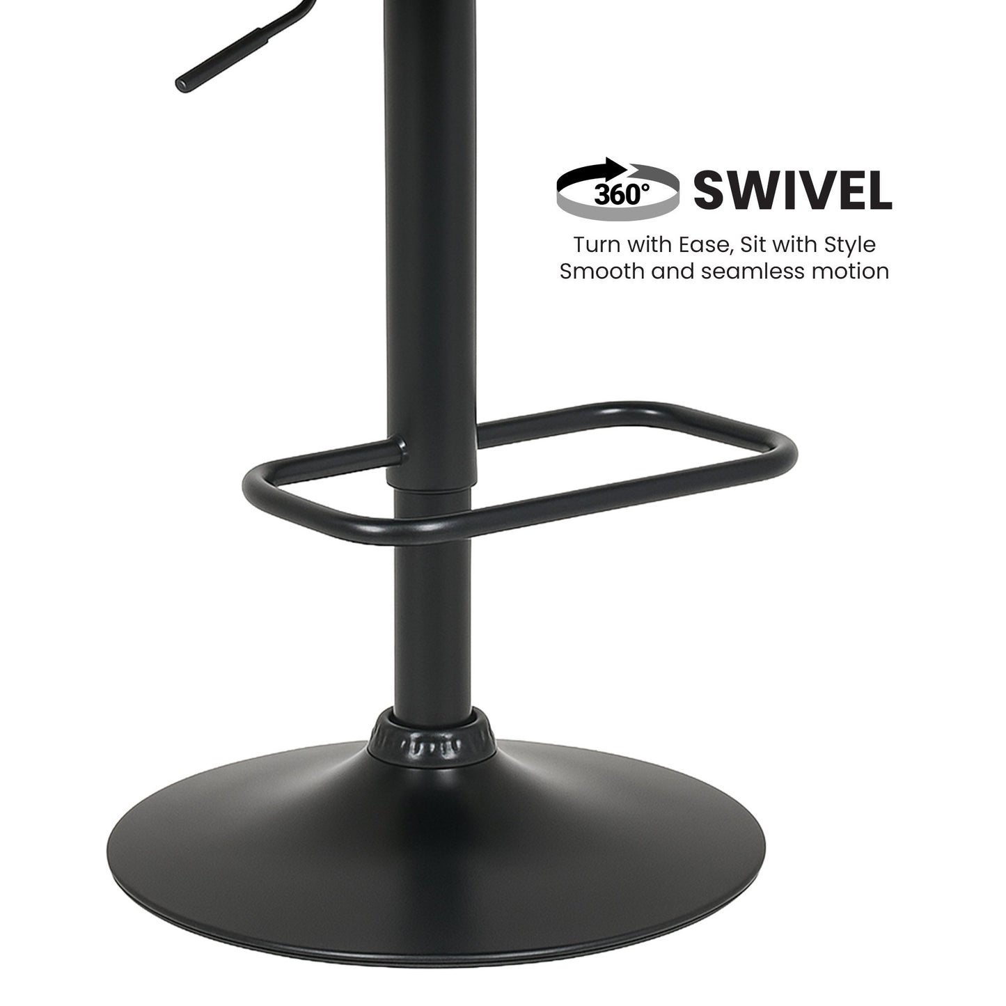 Sarantino Set Of 2 Bentwood Walnut Barstool Adjustable Height Swivel Footrest