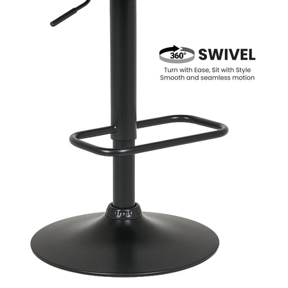 Sarantino Set Of 2 Bentwood Walnut Barstool Adjustable Height Swivel Footrest