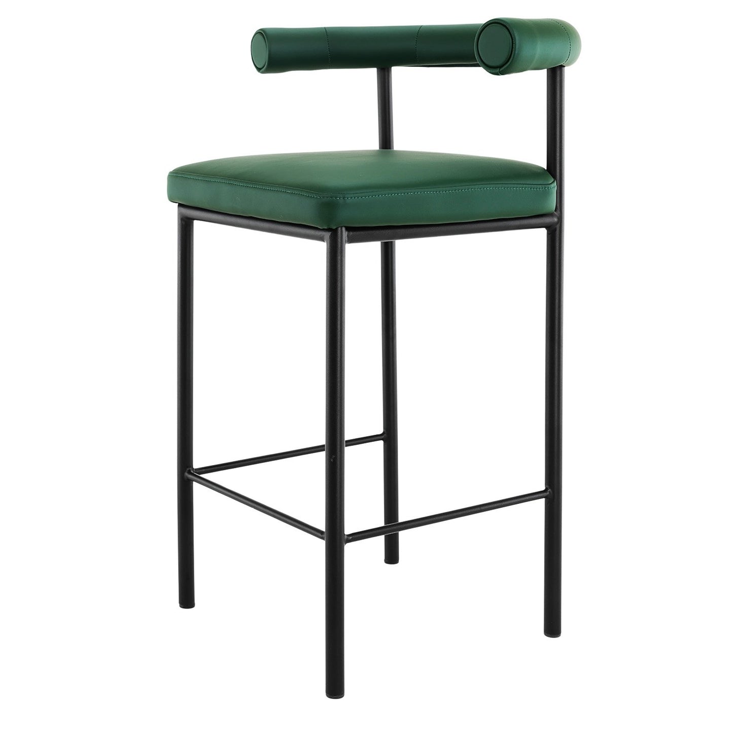 Sarantino Cedric Bar Stool W/ High-density Foam Upholstered Iron Frame Green