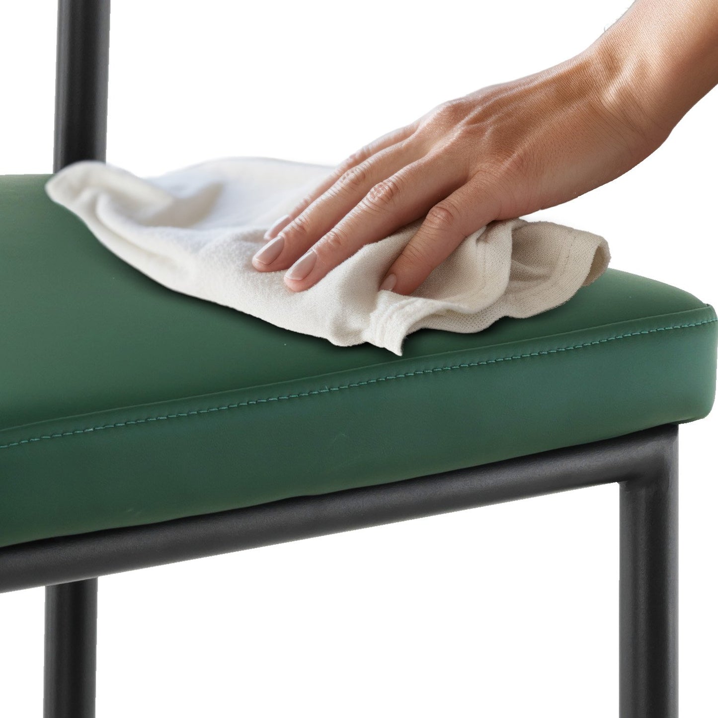 Sarantino Cedric Bar Stool W/ High-density Foam Upholstered Iron Frame Green