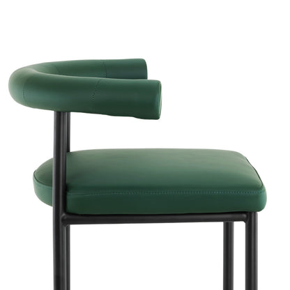 Sarantino Cedric Bar Stool W/ High-density Foam Upholstered Iron Frame Green