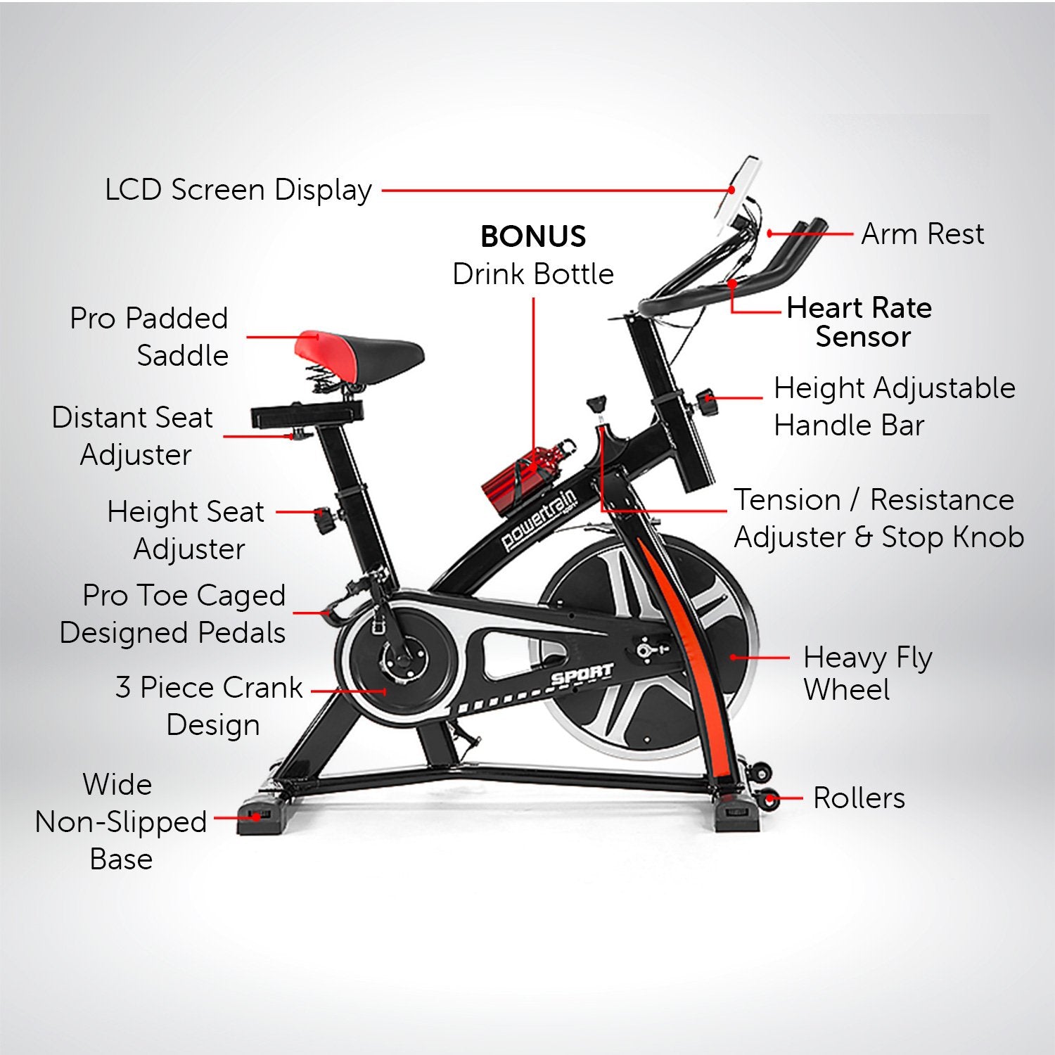 Powertrain Spin Bike Flywheel Spin