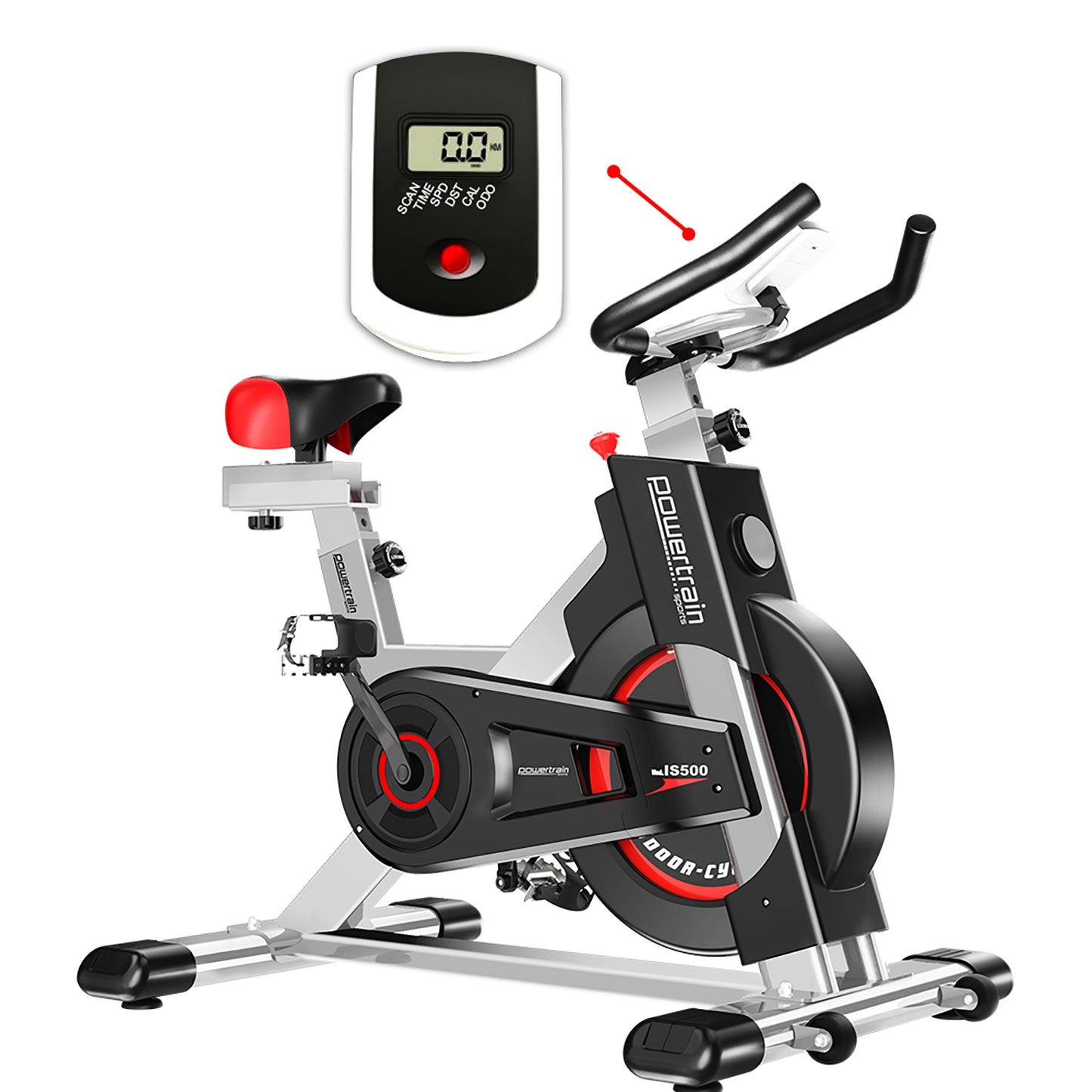 Powertrain Spin Bike IS-500 Heavy-Duty Exercise Electroplated 