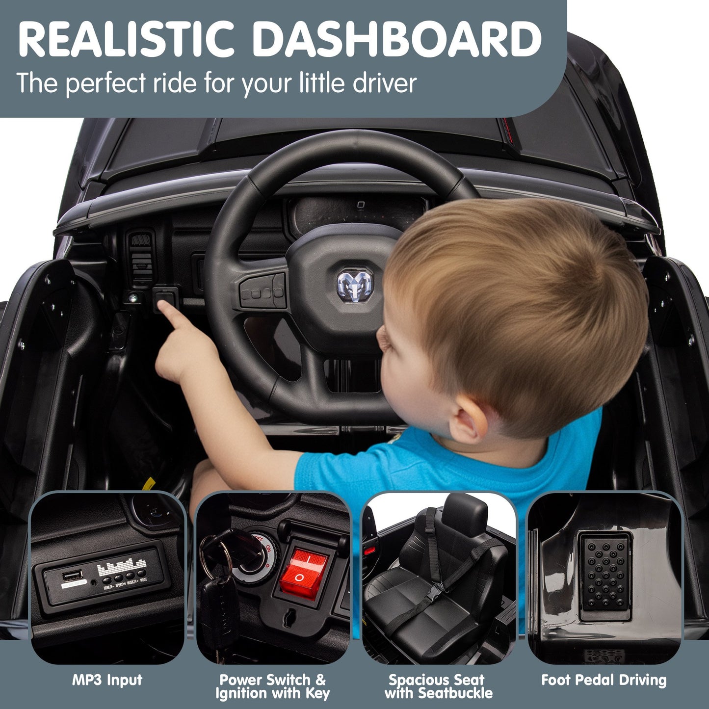 Kahuna Ram 1500 RHO Kids Electric Ride On Car with Remote Control