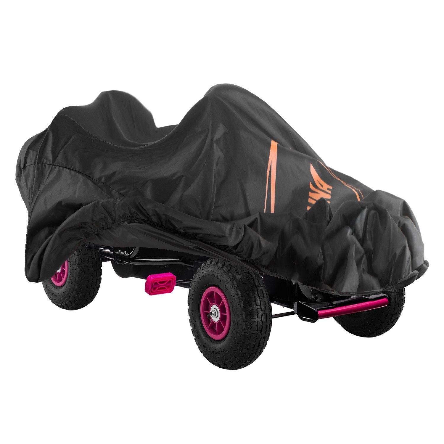 Black cover with pink wheels on a white background