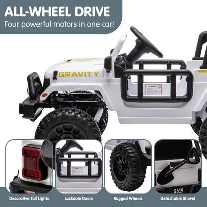 Toy truck with features highlighted on a gray background