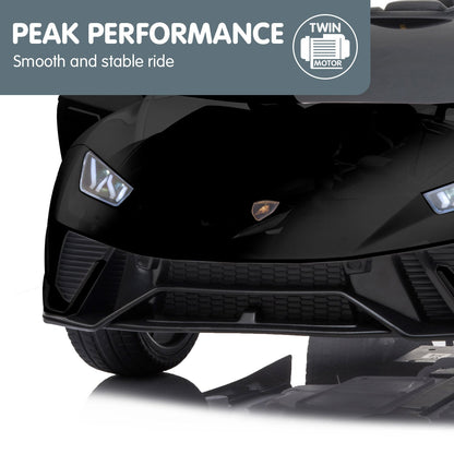 Black toy car with 'Peak Performance' and 'Twin Motor' text on a white background
