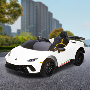 White toy sports car with black interior on a city street background
